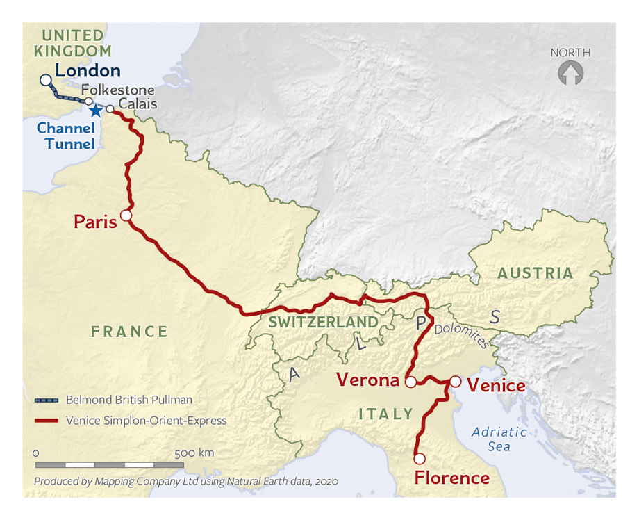 Venice to London on the Orient-Express with stay in Vienna
